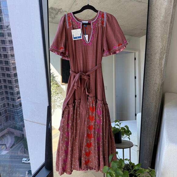 New Mi Golondrina Chela Embroidered Maxi Dress - Picture 2 of 4